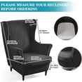 thumbnail image 3 of CJC Wingback Chair Slipcover, 2-Piece Stretch Wing Back Chair Cover with Cushion Cover, Armchair Covers Furniture Protector for Living Room Bedroom (Black), 3 of 10