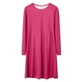 thumbnail image 7 of Gvdentm Girls Long Sleeve Stretchy Dress 3-18 Year A line Twirly Skater School Party Dress(Hot Pink,15-16 Years), 7 of 7