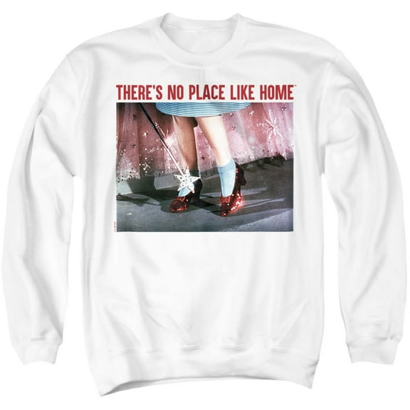 The Wizard of Oz No Place Like Home Unisex Adult Crewneck Sweatshirt, White, Large
