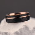 thumbnail image 5 of Tungsten Carbide Two-tone Ring Rose Gold and Black Diamond-cut Sandblasted Finish Unisex Tungsten Steel Couple Rings, 5 of 9