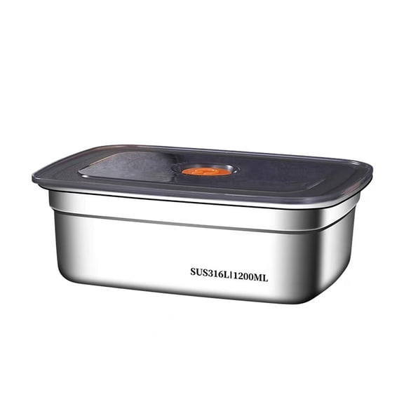 1pc Large Stainless Steel Food Container with Lid 1200ml, Meal Preparation Container Sealed Food Storage Room Kitchen Storage Container