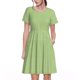 thumbnail image 1 of Fotbe Green Gingham Vestido Largo de Moda para Mujer, Vestido Tipo Camiseta con Manga Corta y Estilo Casual a Rayas y Bloques de Color, 1 of 6