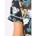 thumbnail image 5 of DARING DIVA Women's Silk Short Sleeves Floral Satin Pajama Sets XS Black Flowers, 5 of 6