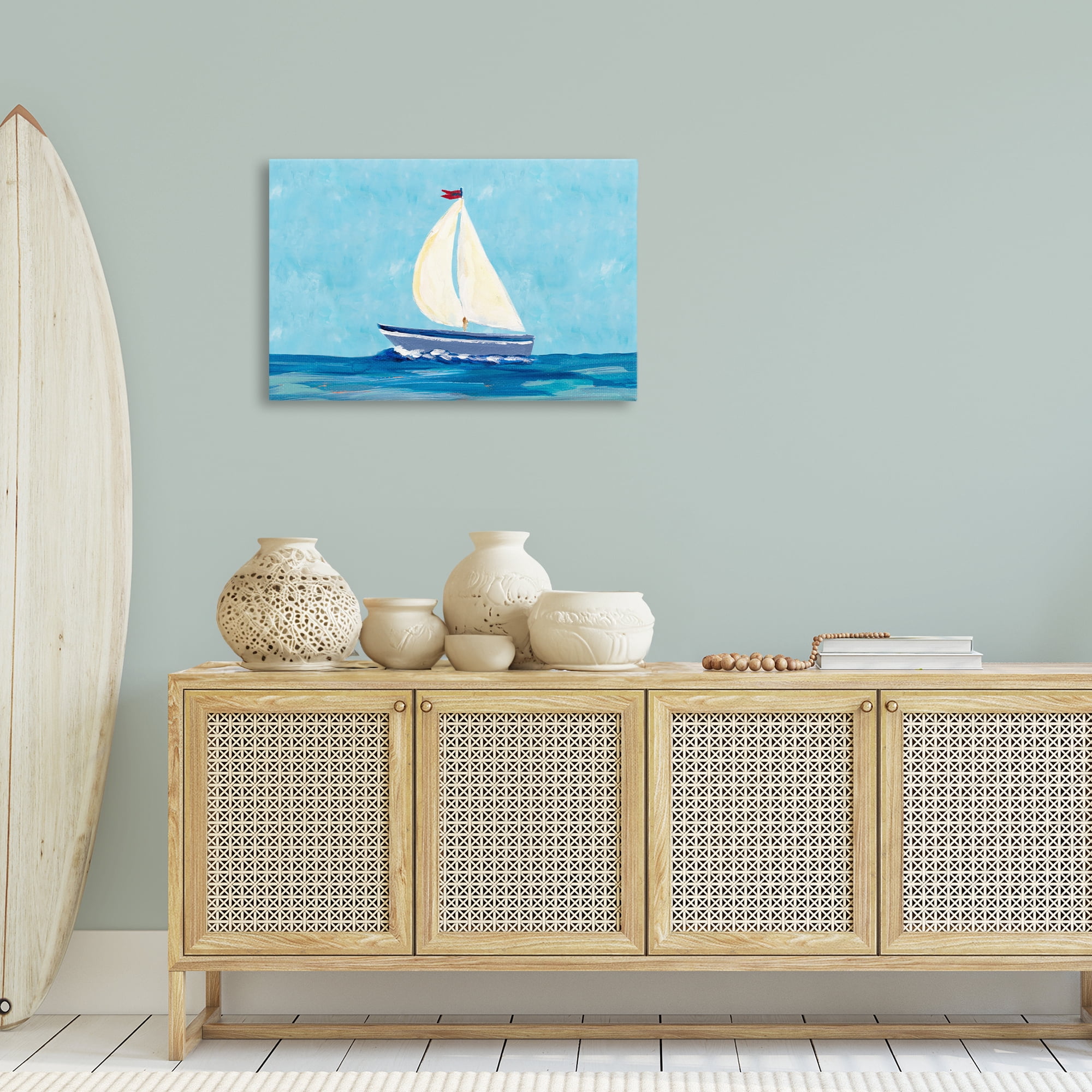 Stupell Industries Sail The Sea Transportation Painting Gallery Wrapped Canvas Art Print Wall Art, 30 x 20