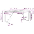 thumbnail image 2 of vidaXL Dining Table O-Frame 70.9"x35.4"x29.5" Solid Wood Pine and Steel, 2 of 9