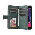 thumbnail image 2 of Multifunctional Case for iPhone 7, iPhone 8, iPhone SE 2020 & SE 2022,[RFID Blocking] 9 Credit Cards Holder with Wrist Strap, Premium PU Leather Zipper Wallet Purse Magnetic Flip Phone Cover, Green, 2 of 12