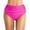 Hot Pink, variant on Women's Plus Size High Waisted Bikini Bottoms, Tummy Control Ruched Bathing Suit Swim Briefs with Full Coverage for Beach and Sports