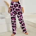 thumbnail image 3 of Leopard Light Purple Background Winter Female Pants Flannel High Waist Women Pants Lady Warm Straight Leg Plush Trousers, 3 of 7