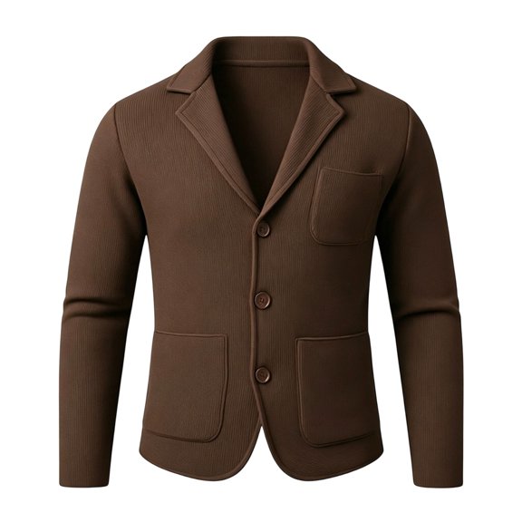 USNSM Mens Shawl Collar Blazer Knit Sweater Fashion Cardigan Button Down Jacket Slim Fit Open Front Long Sleeve Coats Brown M