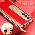 thumbnail image 4 of Allytech for Galaxy Z Fold 4 Case with Front Screen Protector, Hinge Protection &  S Pen Holder Built in Kickstand Shockproof Plating PC Case for Samsung Z Fold4 5G 2022, Red, 4 of 7