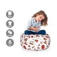 thumbnail image 2 of Camping Storage Toy Bag Chair, Lumberjack Elements from Outdoor Leisure Activities in Vinous Tones, Stuffed Animal Organizer Washable Bag, Small Size, White Vermilion and Brown, by Ambesonne, 2 of 3