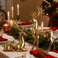thumbnail image 6 of Stijggn Reindeer Christmas Decoration Christmas Decorations 2Pcs 7.5 Inch Sitting Standing Deer Statues Couple Elk Sculpture Small Reindeer for Fireplace Entryway Shelves Office Indoor, 6 of 9