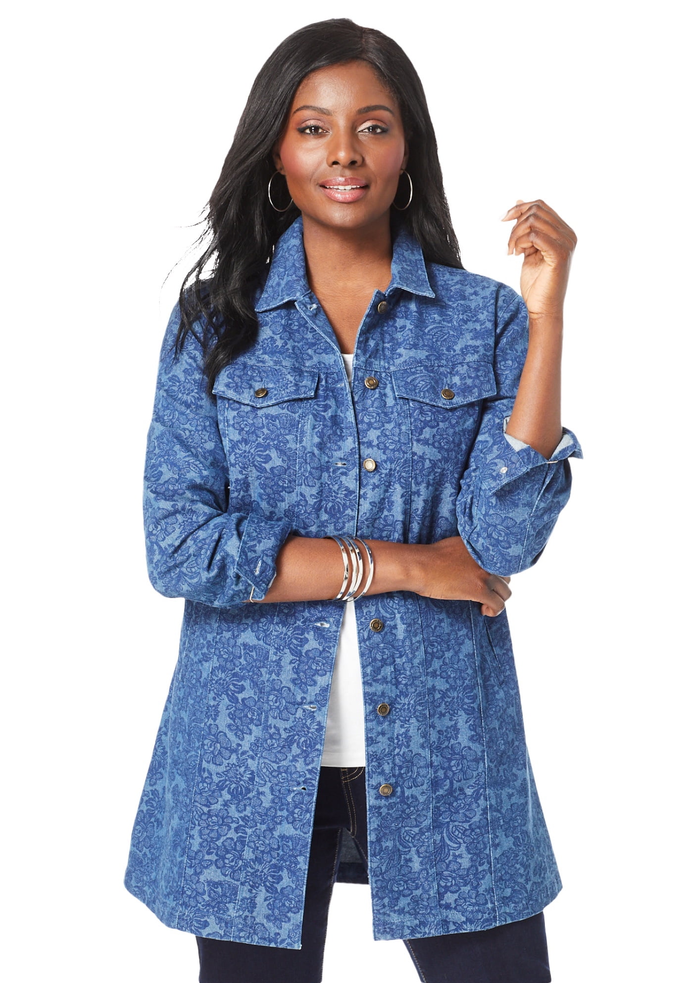 Long Denim Jacket Tunic Length 