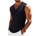 thumbnail image 2 of Antinious Men Solid Knit Sweater V-Neck Sleeveless Loose Versatile Comfortable Tank Top, 2 of 5