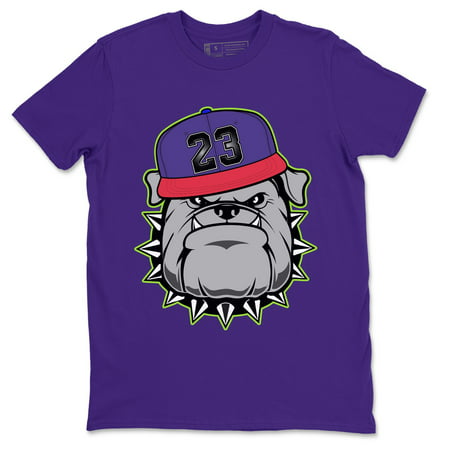 English Bulldog T-Shirt Jordan Ghost Green Alternative Bel Air Sneaker Match Tee (Purple / Medium)