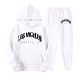 thumbnail image 4 of Mens Sweatsuits 2 Piece Set Long Sleeve Loose Fit Fluffy Hooded Print Sweatshirts And Banded Bottom Sweatpants Fall Winter Athletic Cozy Sweat Suit, 4 of 5