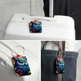thumbnail image 6 of Cartoon Owl Square PU Leather 2 Pack Travel Tag - Bag Tag - Suitcase Tag with Privacy Cover and Stainless Steel Ring - Suitable for Travel, Backpack, and Handbag, 6 of 7