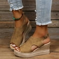 thumbnail image 2 of Dakaela Womens Wedge Sandals Espadrille Platform Walking Shoes Comfort Summer Dressy Sandal Size 6-9, 2 of 6
