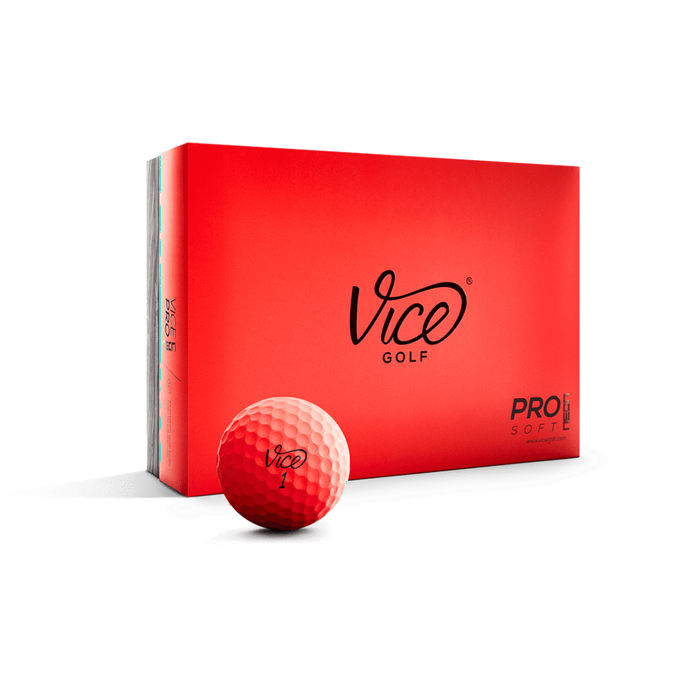Vice Pro Soft Golf Balls, Neon Red, 12 Pack