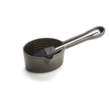 Outset Q173 Cast Iron Sauce Pot with Nesting Silicone Basting