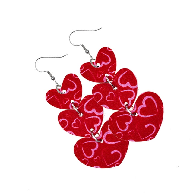 Pendientes Multicapa Labio Oreja Cuelga Aro en forma de corazón Pendiente colgante Favores de fiesta Regalo del día de San Valentín Banquete Ropa, zapatos y accesorios Miscelánea corazon 11 Qarigey AP010113-14