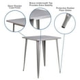 thumbnail image 5 of Flash Furniture Commercial Grade 31.5" Square Silver Metal Indoor-Outdoor Bar Height Table, 5 of 9