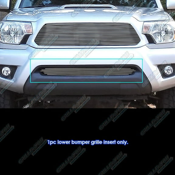 APS Compatible with Toyota Tacoma 2012-2015 Lower Bumper Aluminum Chrome Polished Horizontal Billet Front Grill Grille Insert T66938A
