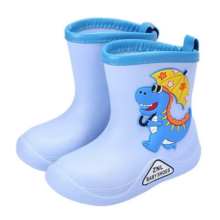 

kpoplk Toddler Boots For Boys Cartoon Children Water Shoes Classic Children Rainboots Waterproof Rain Toddler Girl Snow Boots(E)