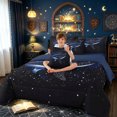 thumbnail image 3 of meiyoeat Galaxy Star Whale Twin Bedding for Kids Boys Girls, Magic Starlight Celestial Animal Bedding Comforter Set, Dark Blue, Blue Reversible, 7pcs, 3 of 6
