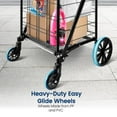 thumbnail image 5 of Shopping Cart with 360 Swivel Front Wheels, Collapsible, Heavy Duty, Versatile Utility Cart, Load Capacity of 110 lbs, for Groceries and Laundry and More, 5 of 8