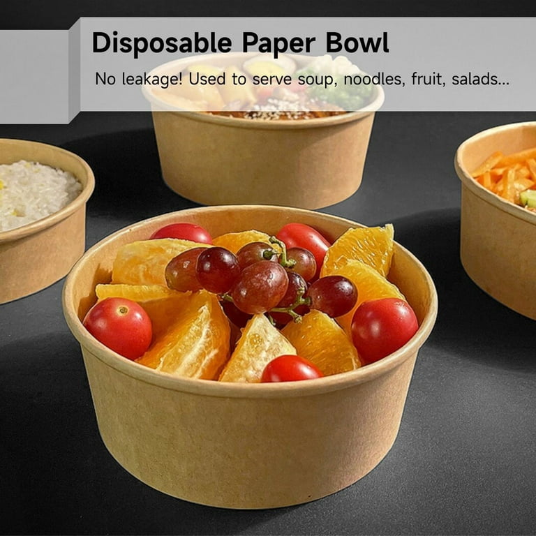 Oil Resistant kraft soup bowl , Disposable Non Toxic soup cup with
