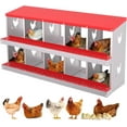 thumbnail image 1 of Historyli Nido metálico para gallinas, con 10 compartimentos, fácil de recoger, duradero, sin patas, color verde, 1 of 6