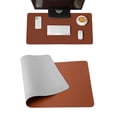 thumbnail image 1 of Coussin de Bureau Recto-Verso Brun Gris Cuir 80x40cm Multicolore, 1 of 4