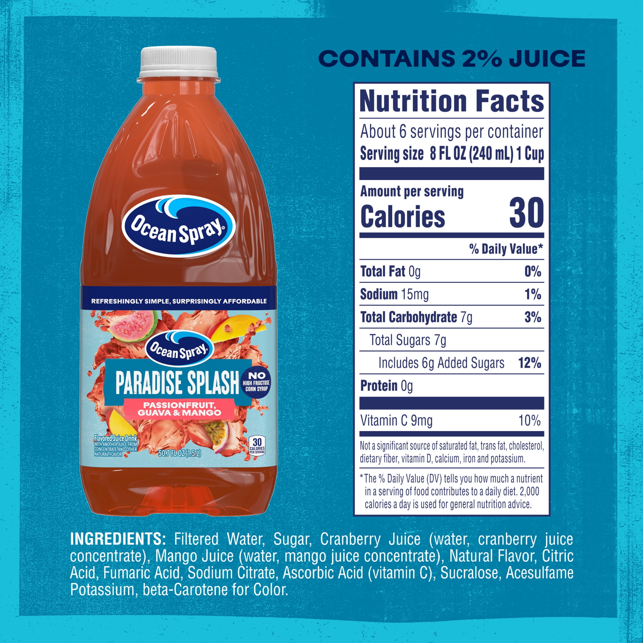 Ocean Spray® Paradise Splash – Passionfruit, Guava & Mango 50.7 fl oz Bottle