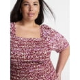 thumbnail image 4 of Terra and Sky Women’s Plus Smocked Blouse with Elbow Length Sleeves, Sizes 0X-4X, 4 of 5
