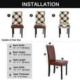thumbnail image 5 of PiccoCasa 6Pcs Stretchy Slipcovers Plaid Dining Room Chair Covers, Brown and Beige, 5 of 5