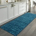 thumbnail image 2 of Haperlare Modern Textured Rugs Solid Blue Runner Rugs for Hallway Washable Non Slip Runner Rugs for Entryway Laundry,2'x8', 2 of 7