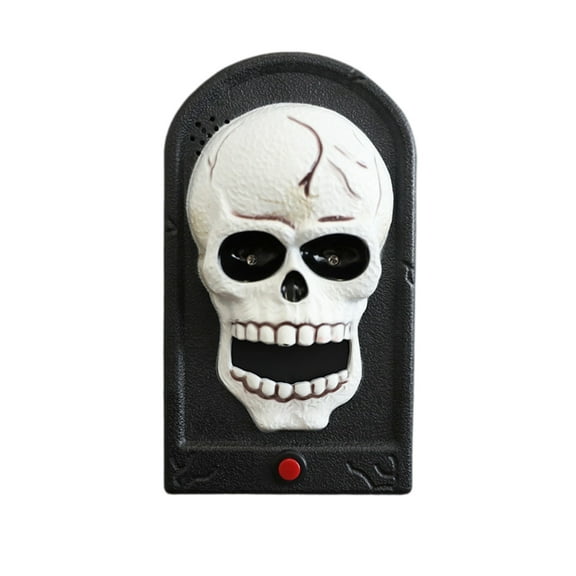 Animated Skulls Doorbell Decorations, With Lightup Eyeball And Spooky Sounds, Perfect For Haunted House Trick Or Treat Events Adult Parties