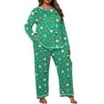thumbnail image 2 of Cueply Women's Plus Size Pajama Set Long Sleeve Pjs Long Pants Sleepwear Two Piece Loungewear with Pockets, 2 of 7