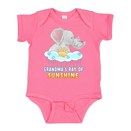 

Inktastic Grandma s Ray of Sunshine Cute Elephants Rainclouds and Sun Gift Baby Boy or Baby Girl Bodysuit