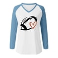 thumbnail image 4 of TSADFHJI Chandail en Molleton pour Femmes Coton Femmes Décontracté Léger Col Rond Chandails en Molleton Manches Longues Graphique Football Imprimé Chandail TTG Bleu Clair, 4 of 4