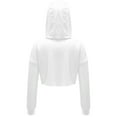 thumbnail image 3 of Aislor Kids Girls Mesh Long Sleeve Drawstring Hooded Crop Top for Hip Hop Jazz Dance Costume White 8, 3 of 6