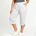 thumbnail image 2 of SwiftWear Women's Plus Size Capri Pants with Pockets Drawstring Hem Split Athletic Lounge Pants Soft Stretch Casual Summer Joggers, 2 of 8