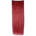 thumbnail image 2 of SAYFUT 26" Straight 3/4 Full Head Synthetic Hair Extensions Clip in Hairpieces 5 Clips 125g Dark Red, 2 of 6