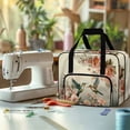 thumbnail image 4 of ZIATUBLE Hummingbird Flower Carrying Travel Storage Universal Sewing Machine Supplies Organizer with Zipper Organizer Bag with 4 Bottom Rubber Pads to Prevent Scraping Decor Accessories, 4 of 7