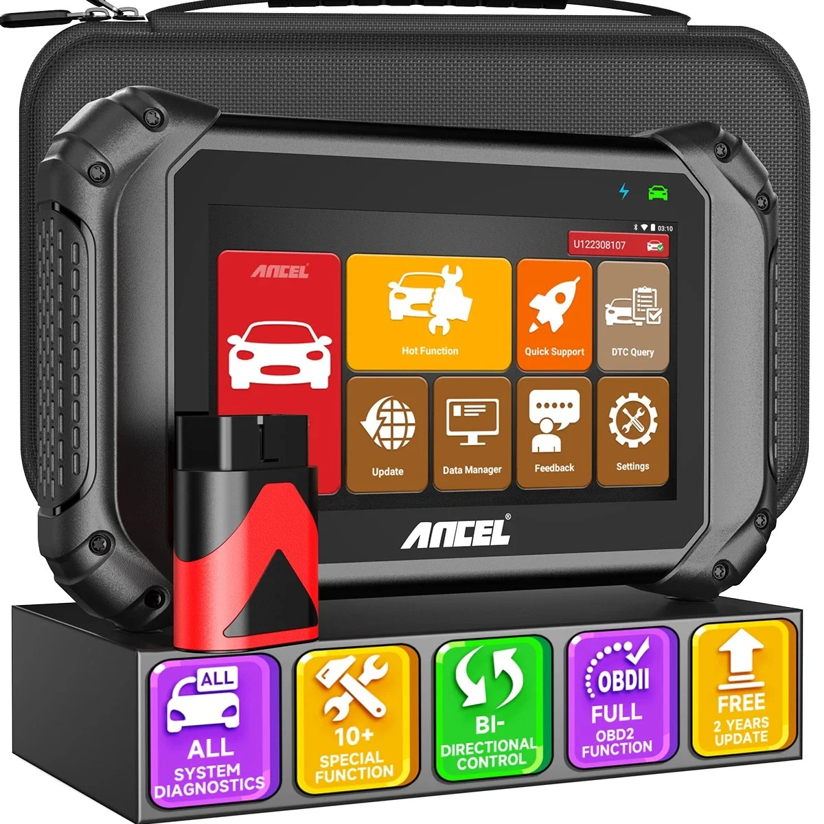 ANCEL V5 BT Bluetooth OBD2 Scanner Diagnostic Tool, All System Bidirectional Diagnostic Scan Tool with 10+ Resets, ABS Bleeding, BMS/EPB/TPMS/Throttle/Oil Reset, 2 Years Free Update