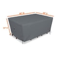 thumbnail image 2 of Covers & All Outdoor Patio Rectangle Table & Chair Set Cover 12 Oz Waterproof - 100% Weather Resistant PVC Coated Table Cover with Air Pockets & Drawstring for Snug Fit. (88” L X 58” D X 23” H, Grey), 2 of 6