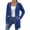 Blue, variant on Womens Mid Hooded Jackets Elastic Drawstring Waist Full Zip with Pockets Casual Outdoor Long Sleeve Coat