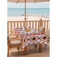 thumbnail image 2 of Outdoor Tablecloth with Umbrella Hole for Patio/Picnic/Party/Camping, Red Orange Southwest Waterproof Table Cloth Rectangle Table Cover Washable, Aztec Boho Ethnic Geometric Art (60"x 120"), 2 of 8
