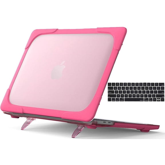 Case for MacBook Pro 13 inch 2022 2020 Release Model A2338 M2 M1 A2289 A2251, Heavy Duty Plastic Hard Shell Shockproof Cover with Fold Kickstand & Keyboard Cover